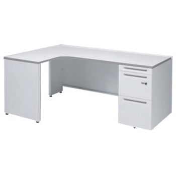 アドバンス L型左用右片袖3段引出無 配線カバー標準タイプ ダイヤル錠 オカムラ(岡村製作所)