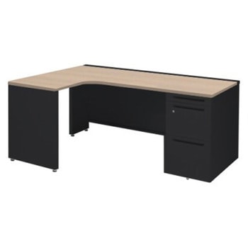 アドバンス L型左用右片袖3段引出無 配線カバー標準タイプ オカムラ(岡村製作所)