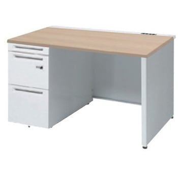 アドバンス 左片袖 中央引出し無 コンセント対応 ダイヤル錠タイプ パネル脚 オカムラ(岡村製作所)