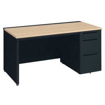 アドバンス 右片袖3段B5 中央引出し付(A3対応) コンセント対応タイプ パネル脚 オカムラ(岡村製作所)