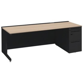 アドバンス 右片袖 中央引出し無 コンセント対応 ダイヤル錠タイプ L脚 オカムラ(岡村製作所)