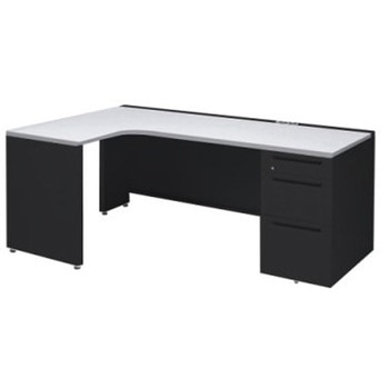 アドバンス L型左用右片袖3段B5引出無 配線カバーコンセント対応タイプ オカムラ(岡村製作所)