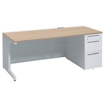 アドバンス 右片袖3段B5 中央引出し無 コンセント対応タイプ L脚 オカムラ(岡村製作所)