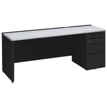 アドバンス 右片袖4段 中央引出し無 コンセント対応タイプ パネル脚 オカムラ(岡村製作所)