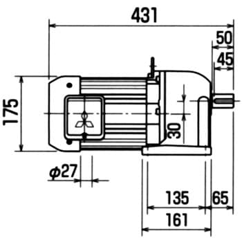 三菱電機 GM-SB 0.2KW 1/270 ギヤードモータ GM-SBシリーズ(三相・脚