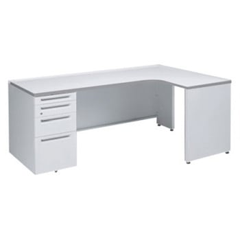 アドバンス L型右用左片袖4段引出無 配線カバー標準タイプ オカムラ(岡村製作所)