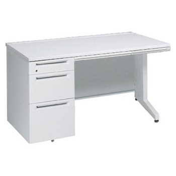 アドバンス 左片袖3段B5 中央引出し付(A3対応) コンセント対応タイプ L脚 オカムラ(岡村製作所)