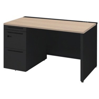 アドバンス 左片袖 中央引出し無 コンセント対応 ダイヤル錠タイプ パネル脚 オカムラ(岡村製作所)