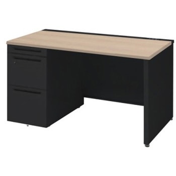 アドバンス 左片袖 中央引出し無 コンセント対応タイプ パネル脚 オカムラ(岡村製作所)