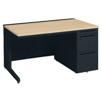 アドバンス 右片袖 中央引出し付(A3対応) コンセント対応タイプ L脚 オカムラ(岡村製作所)