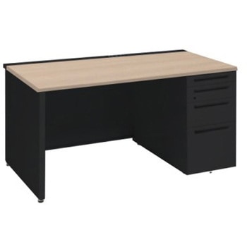 アドバンス 右片袖4段 中央引出し無 コンセント対応タイプ パネル脚 オカムラ(岡村製作所)