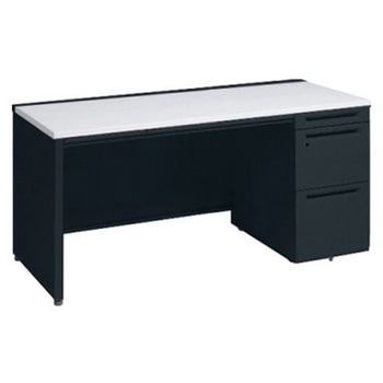 アドバンス 右片袖 中央引出し付(A3対応) コンセント対応タイプ パネル脚 オカムラ(岡村製作所)