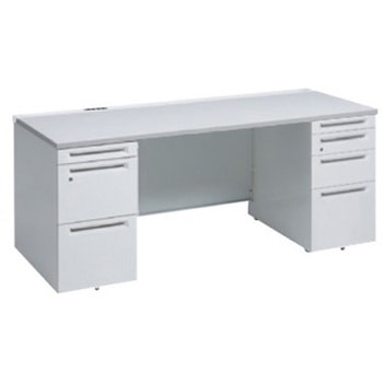 アドバンス 両袖机 4段 中央引出し無 コンセント対応タイプ オカムラ(岡村製作所)