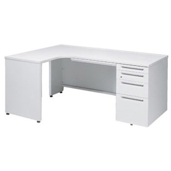 アドバンス L型左用右片袖4段引出付(A3対応) 配線カバーコンセント対応タイプ オカムラ(岡村製作所)