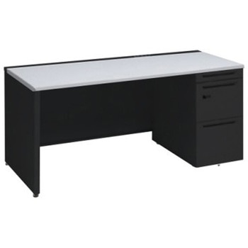 アドバンス 右片袖 中央引出し無 コンセント対応 ダイヤル錠タイプ パネル脚 オカムラ(岡村製作所)