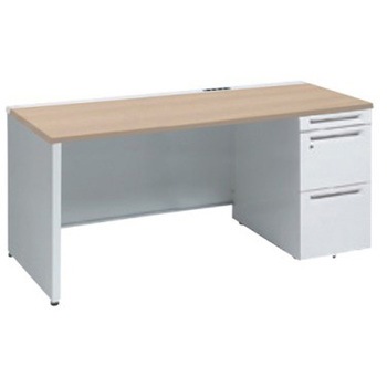 アドバンス 右片袖 中央引出し無 コンセント対応タイプ パネル脚 オカムラ(岡村製作所)