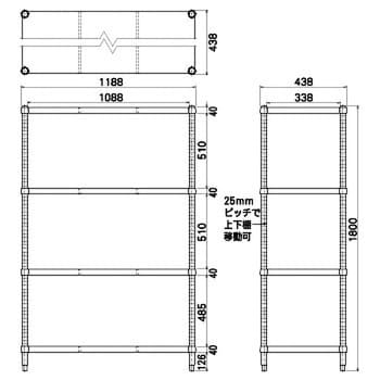 ステンレスラック ベタ棚4段仕様(SUS430)