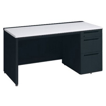 アドバンス 右片袖3段B5 中央引出し付(A3対応) コンセント対応タイプ パネル脚 オカムラ(岡村製作所)