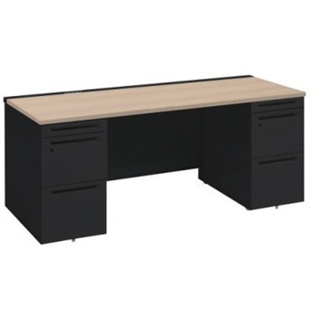 アドバンス 両袖机 中央引出し無 コンセント対応タイプ オカムラ(岡村製作所)