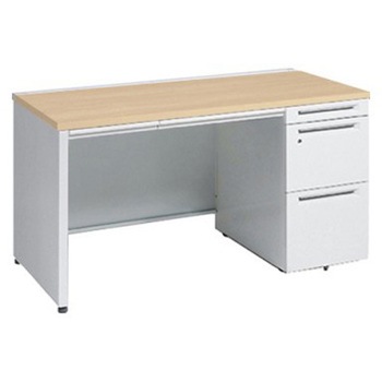 アドバンス 右片袖 中央引出し付(A3対応) コンセント対応タイプ パネル脚 オカムラ(岡村製作所)