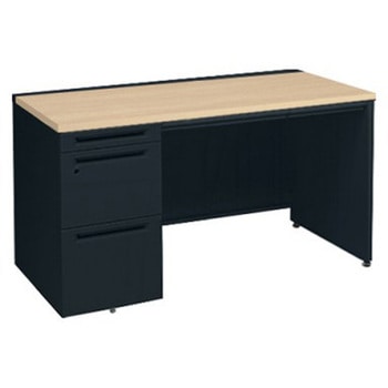 アドバンス 左片袖 中央引出し付(A3対応) コンセント対応タイプ パネル脚 オカムラ(岡村製作所)