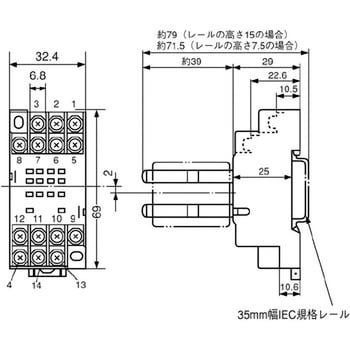 TP514X2 レール取付形ねじ配線用ソケット 富士電機 1個 TP514X2 - 【通販モノタロウ】