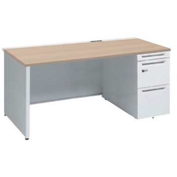 アドバンス 右片袖 中央引出し無 コンセント対応 ダイヤル錠タイプ パネル脚 オカムラ(岡村製作所)