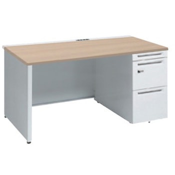 アドバンス 右片袖 中央引出し無 コンセント対応 ダイヤル錠タイプ パネル脚 オカムラ(岡村製作所)