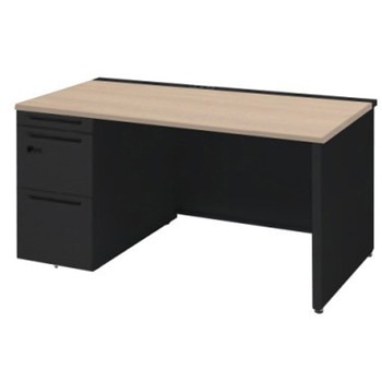 アドバンス 左片袖 中央引出し無 コンセント対応 ダイヤル錠タイプ パネル脚 オカムラ(岡村製作所)