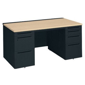 アドバンス 両袖机 4段 中央引出し付(A3対応) コンセント対応タイプ オカムラ(岡村製作所)