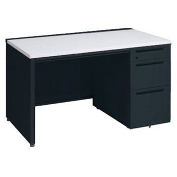 アドバンス 右片袖3段B5 中央引出し付(A3対応) コンセント対応タイプ パネル脚 オカムラ(岡村製作所)