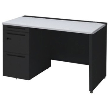 アドバンス 左片袖 中央引出し無 コンセント対応 ダイヤル錠タイプ パネル脚 オカムラ(岡村製作所)