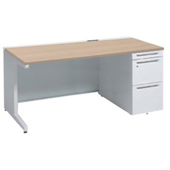 アドバンス 右片袖 中央引出し無 コンセント対応タイプ L脚 オカムラ(岡村製作所)