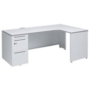 アドバンス L型右用左片袖3段引出無 配線カバーコンセント対応タイプ ダイヤル錠 オカムラ(岡村製作所)