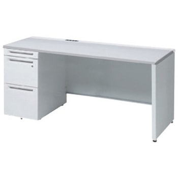 アドバンス 左片袖 中央引出し無 コンセント対応タイプ パネル脚 オカムラ(岡村製作所)