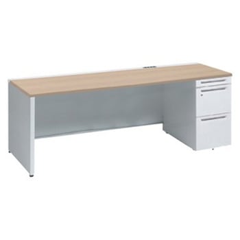 アドバンス 右片袖 中央引出し無 コンセント対応タイプ パネル脚 オカムラ(岡村製作所)