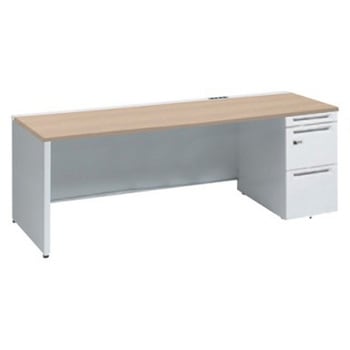 アドバンス 右片袖 中央引出し無 コンセント対応 ダイヤル錠タイプ パネル脚 オカムラ(岡村製作所)