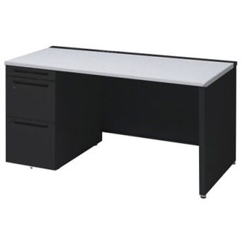 アドバンス 左片袖 中央引出し無 コンセント対応タイプ パネル脚 オカムラ(岡村製作所)