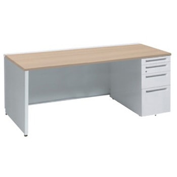 アドバンス 右片袖4段 中央引出し無 標準タイプ パネル脚 オカムラ(岡村製作所)