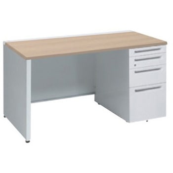 アドバンス 右片袖4段 中央引出し無 標準タイプ パネル脚 オカムラ(岡村製作所)