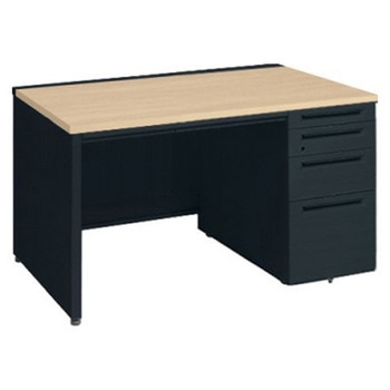 アドバンス 右片袖4段 中央引出し付(A3対応) コンセント対応タイプ パネル脚 オカムラ(岡村製作所)