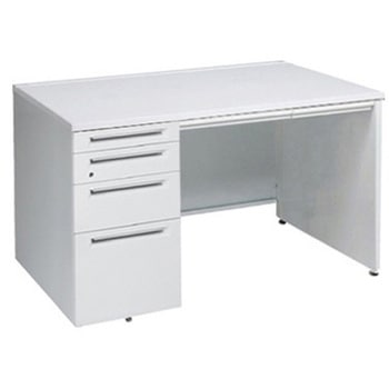 アドバンス 左片袖4段 中央引出し付(A3対応) コンセント対応タイプ パネル脚 オカムラ(岡村製作所)