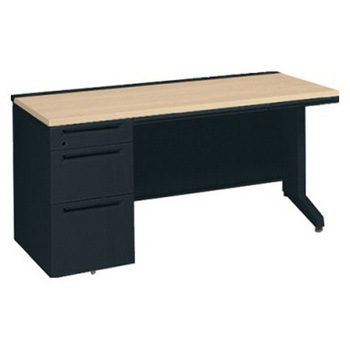 アドバンス 左片袖3段B5 中央引出し付(A3対応) コンセント対応タイプ L脚 オカムラ(岡村製作所)