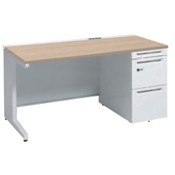 アドバンス 右片袖 中央引出し無 コンセント対応 ダイヤル錠タイプ L脚 オカムラ(岡村製作所)