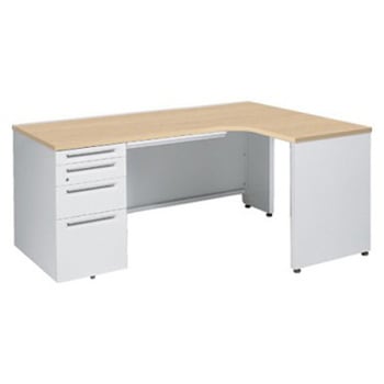 アドバンス L型右用左片袖4段引出付(A3対応) 配線カバー標準タイプ オカムラ(岡村製作所)