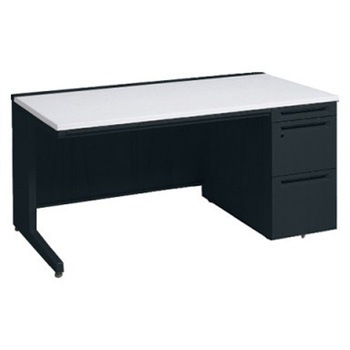 アドバンス 右片袖 中央引出し付(A3対応) コンセント対応タイプ L脚 オカムラ(岡村製作所)