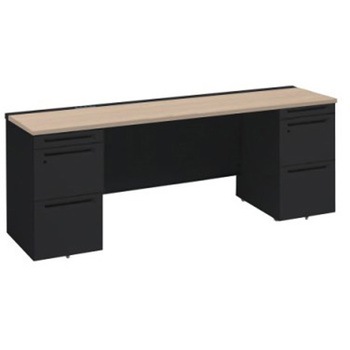 アドバンス 両袖机 中央引出し無 コンセント対応タイプ オカムラ(岡村製作所)