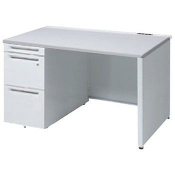 アドバンス 左片袖 中央引出し無 コンセント対応タイプ パネル脚 オカムラ(岡村製作所)