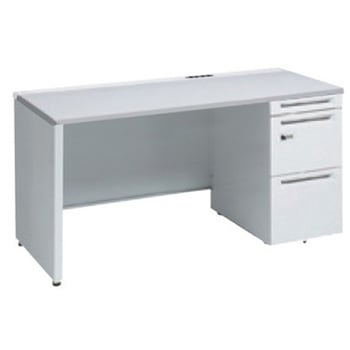 アドバンス 右片袖 中央引出し無 コンセント対応 ダイヤル錠タイプ パネル脚 オカムラ(岡村製作所)