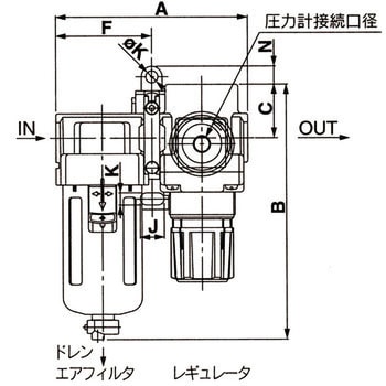 AC20B02GNRA モジュラタイプエアコンビネーション ろ過精度：5μm 設定